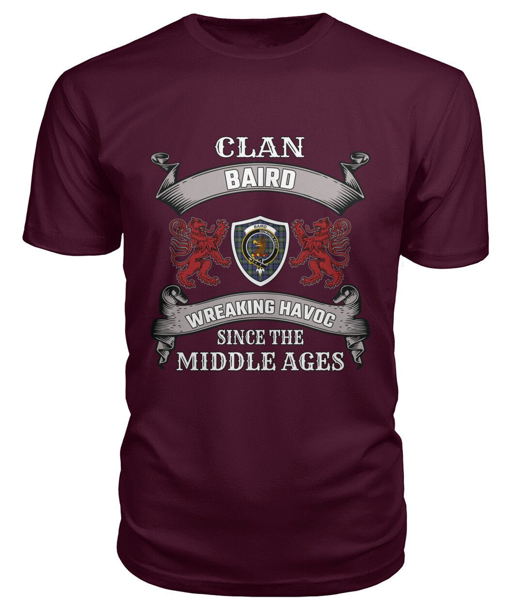 Clan Baird Family Tartan 2D T-ShirtYC61 Baird Tartan 2D T-Shirt Tartan T-Shirt Maroon S Baird Tartan 2D T-Shirt