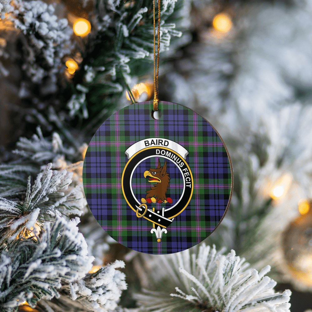 Clan Baird Modern Tartan Crest Round Ceramic Ornament EP26 Baird Modern Tartan Tartan Christmas
