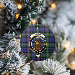 Clan Baird Modern Tartan Crest Round Ceramic Ornament EP26 Baird Modern Tartan Tartan Christmas