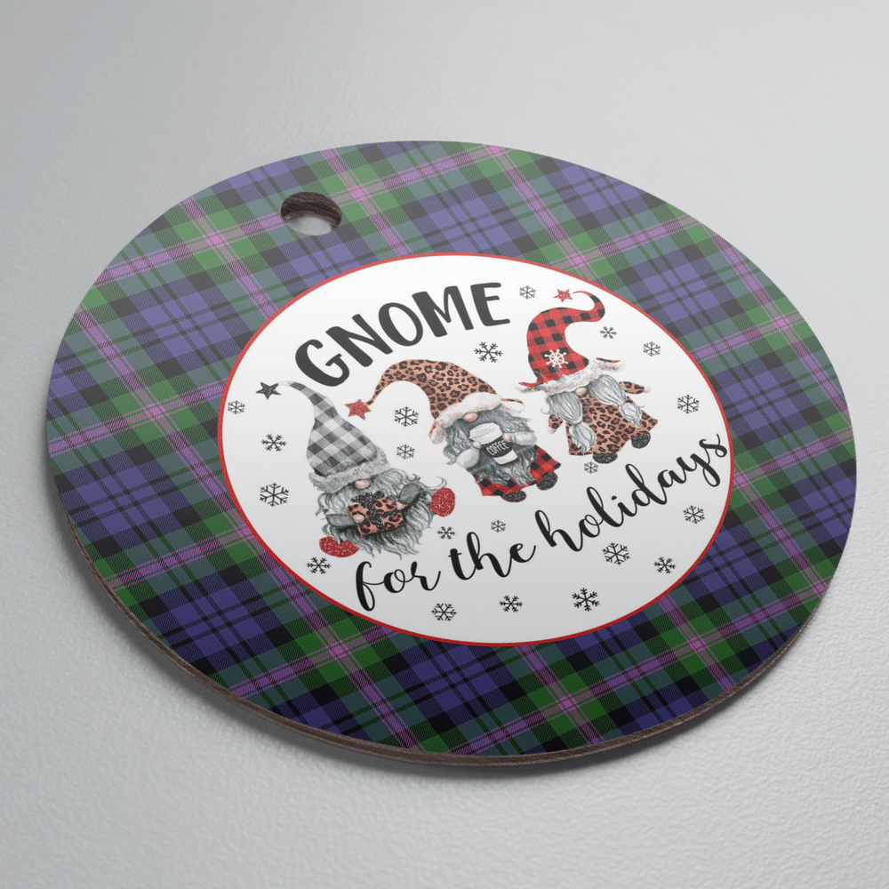 Clan Baird Modern Tartan Gnome Round Ceramic Ornament IF28 Baird Modern Tartan Tartan Christmas