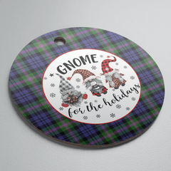 Clan Baird Modern Tartan Gnome Round Ceramic Ornament IF28 Baird Modern Tartan Tartan Christmas