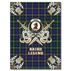 Clan Baird Modern Tartan Gold Courage Symbol Blanket FQ48 Clan Baird Tartan Today