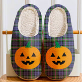 Clan Baird Modern Tartan Halloween Pumpkin Slippers, Fluffy Spooky Slippers YY44 Baird Modern Tartan Tartan Halloween