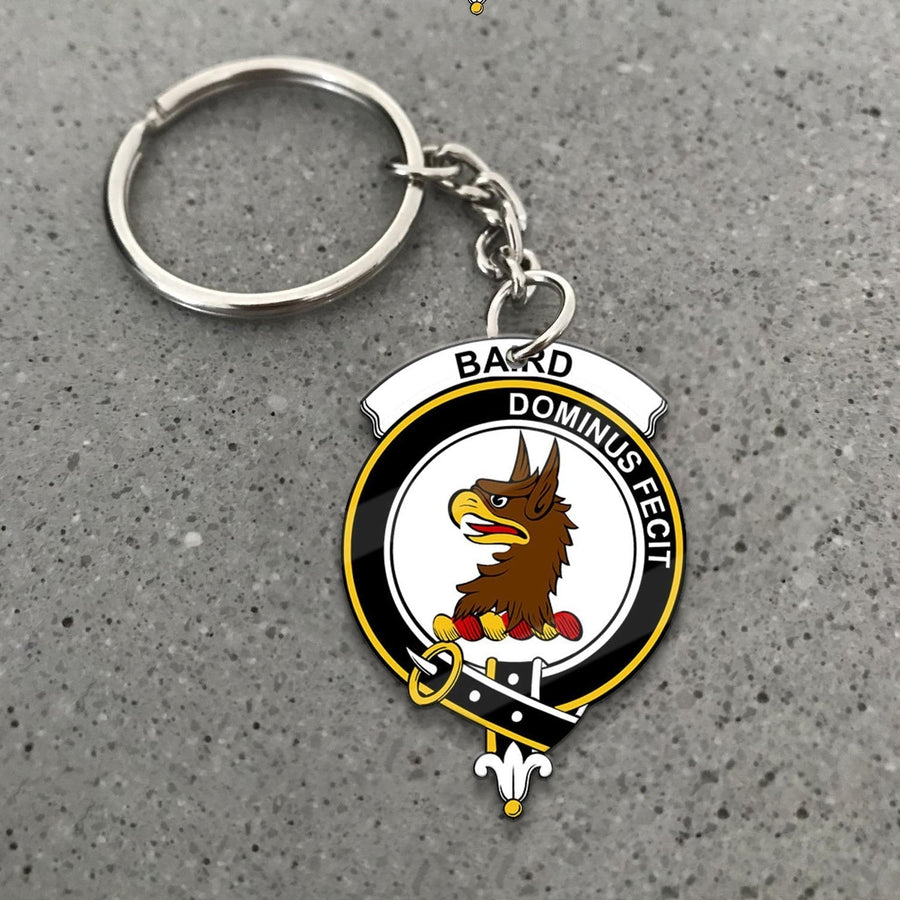 Clan Baird Tartan Crest Keychain