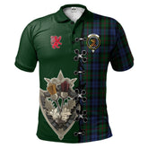 Clan Baird Tartan Polo Shirt - Lion Rampant And Celtic Thistle Style ZE77 Baird Tartan Tartan Polo