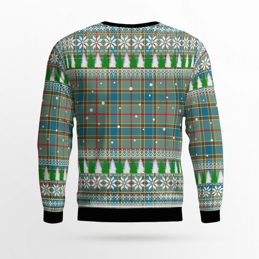Clan Balfour Blue Crest Tartan Christmas Ugly Sweater SA83 Balfour Blue Crest Tartan Tartan Ugly Sweater