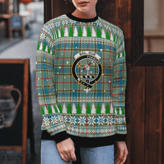 Clan Balfour Blue Crest Tartan Christmas Ugly Sweater SA83 Balfour Blue Crest Tartan Tartan Ugly Sweater