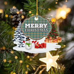Clan Balfour Blue "Merry Christmas" Tartan Acrylic Ornament EO31 Balfour Blue Tartan Tartan Christmas