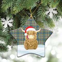 Clan Balfour Blue Tartan Christmas Ceramic Ornament Highland Cows Style GZ85 Balfour Blue Tartan Tartan Ornament