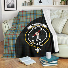 Clan Balfour Blue Tartan Crest Blanket Wave Style JV23 Clan Balfour Tartan Today
