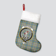 Clan Balfour Blue Tartan Crest Christmas Stocking UY78 Balfour Blue Tartan Tartan Stocking