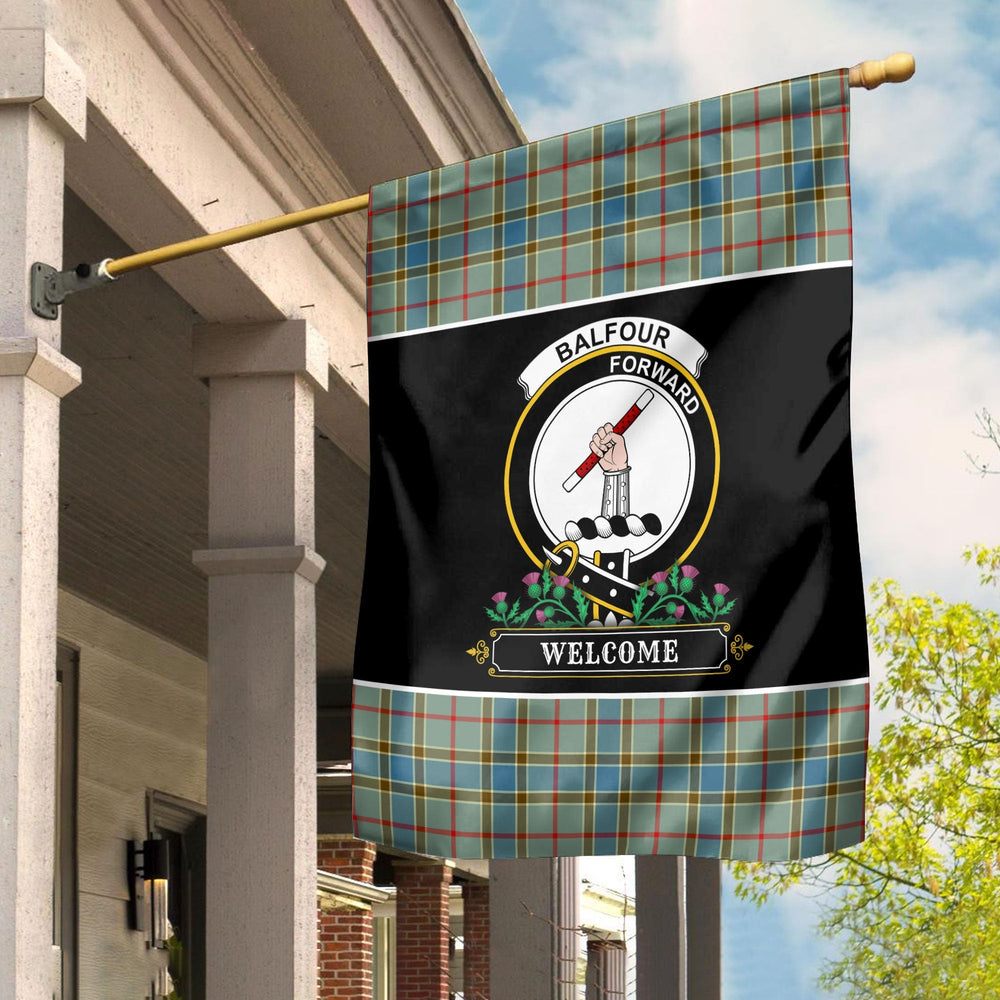 Clan Balfour Blue Tartan Crest Garden Flag - Welcome SR91 Clan Balfour Tartan Today