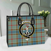 Clan Balfour Blue Tartan Crest Leather Bag ZR73 Clan Balfour Tartan Today