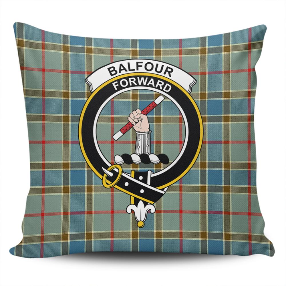 Clan Balfour Blue Tartan Crest Pillow Cover XF81 Clan Balfour Tartan Today