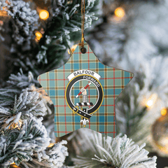 Clan Balfour Blue Tartan Crest Star Ceramic Ornament XY46 Balfour Blue Tartan Tartan Christmas