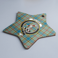 Clan Balfour Blue Tartan Crest Star Ceramic Ornament XY46 Balfour Blue Tartan Tartan Christmas
