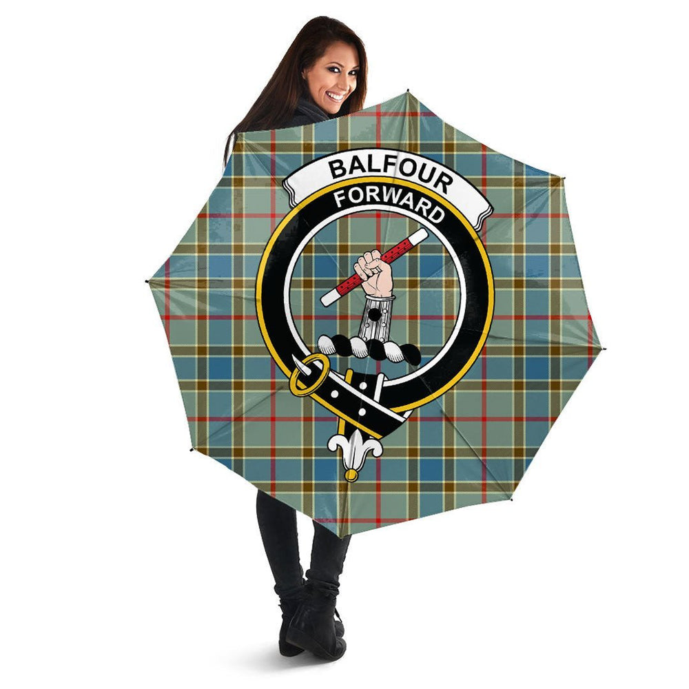 Clan Balfour Blue Tartan Crest Umbrella NI52 Clan Balfour Tartan Today