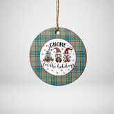 Clan Balfour Blue Tartan Gnome Round Ceramic Ornament CN47 Balfour Blue Tartan Tartan Christmas