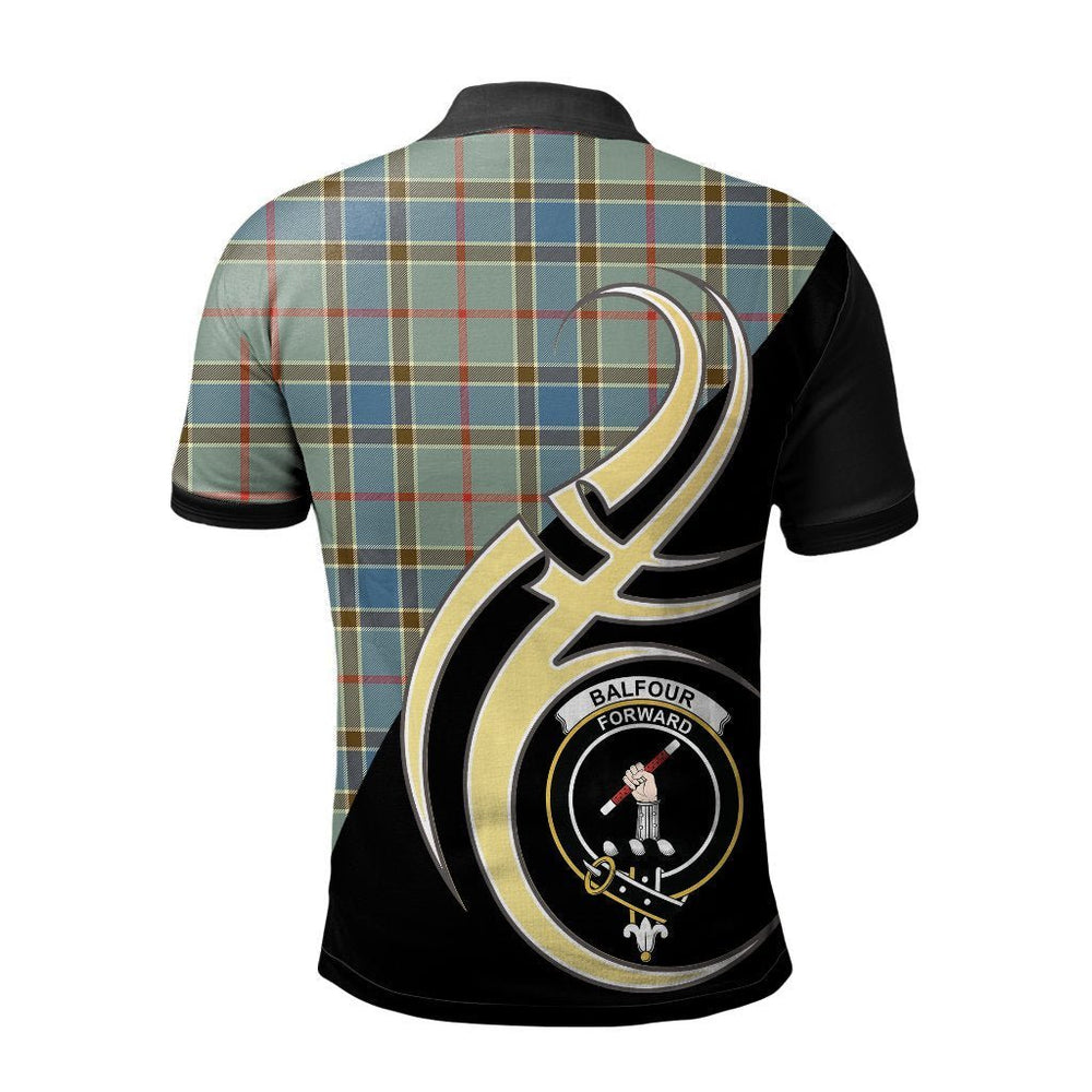 Clan Balfour Blue Tartan Polo Shirt - Believe In Me Style EJ67 Balfour Blue Tartan Tartan Polo