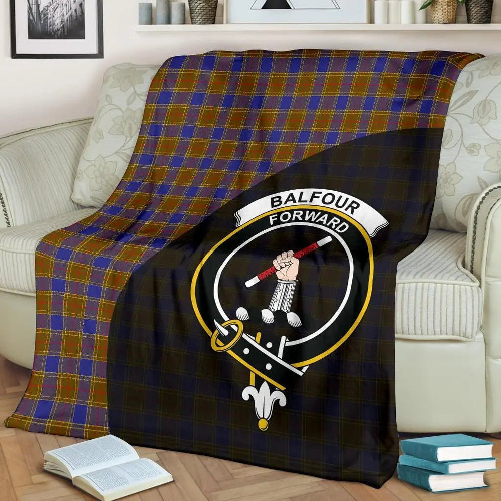 Clan Balfour Modern Tartan Crest Blanket Wave Style GD75 Clan Balfour Tartan Today
