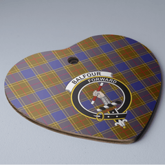 Clan Balfour Modern Tartan Crest Heart Ceramic Ornament SW36 Balfour Modern Tartan Tartan Christmas