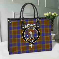 Clan Balfour Modern Tartan Crest Leather Bag DG63 Clan Balfour Tartan Today