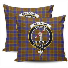 Clan Balfour Modern Tartan Crest Pillow Cover VW56 Clan Balfour Tartan Today
