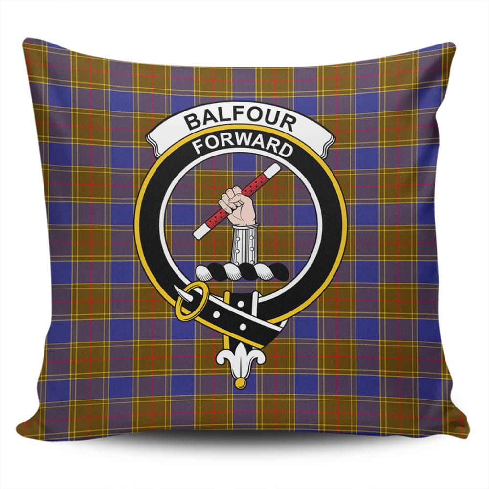 Clan Balfour Modern Tartan Crest Pillow Cover VW56 Clan Balfour Tartan Today