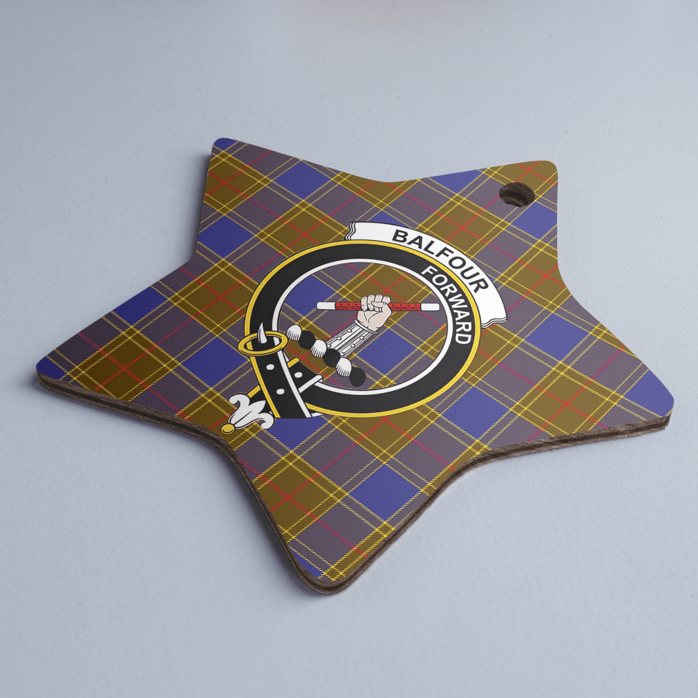 Clan Balfour Modern Tartan Crest Star Ceramic Ornament BI20 Balfour Modern Tartan Tartan Christmas