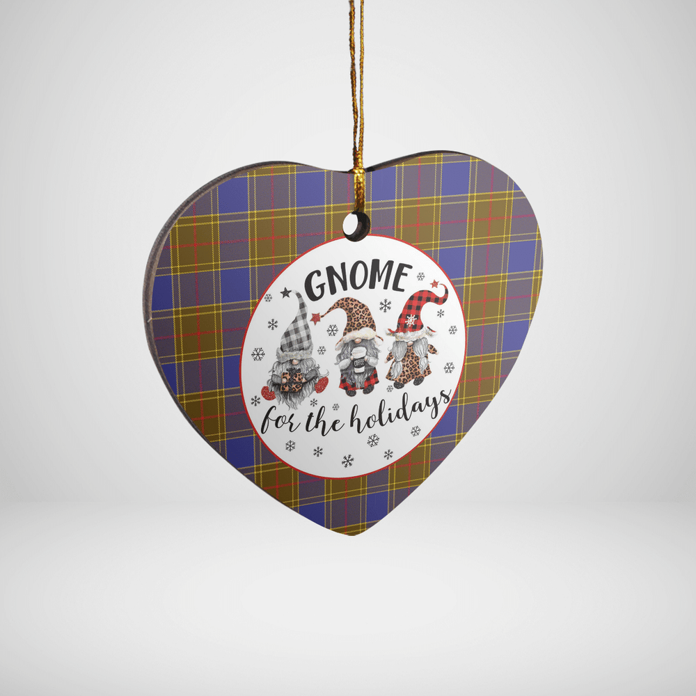 Clan Balfour Modern Tartan Gnome Heart Ceramic Ornament PB78 Balfour Modern Tartan Gnome Tartan Christmas
