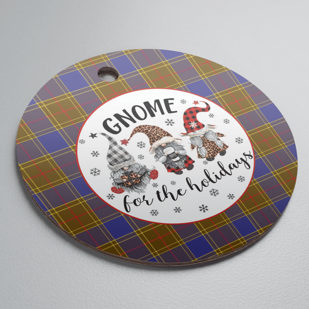 Clan Balfour Modern Tartan Gnome Round Ceramic Ornament TX80 Balfour Modern Tartan Tartan Christmas