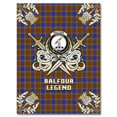 Clan Balfour Modern Tartan Gold Courage Symbol Blanket OU82 Clan Balfour Tartan Today