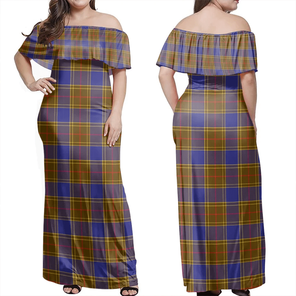 Clan Balfour Modern Tartan Hawaii Dress YW42 Clan Balfour Tartan Hawaii Dress