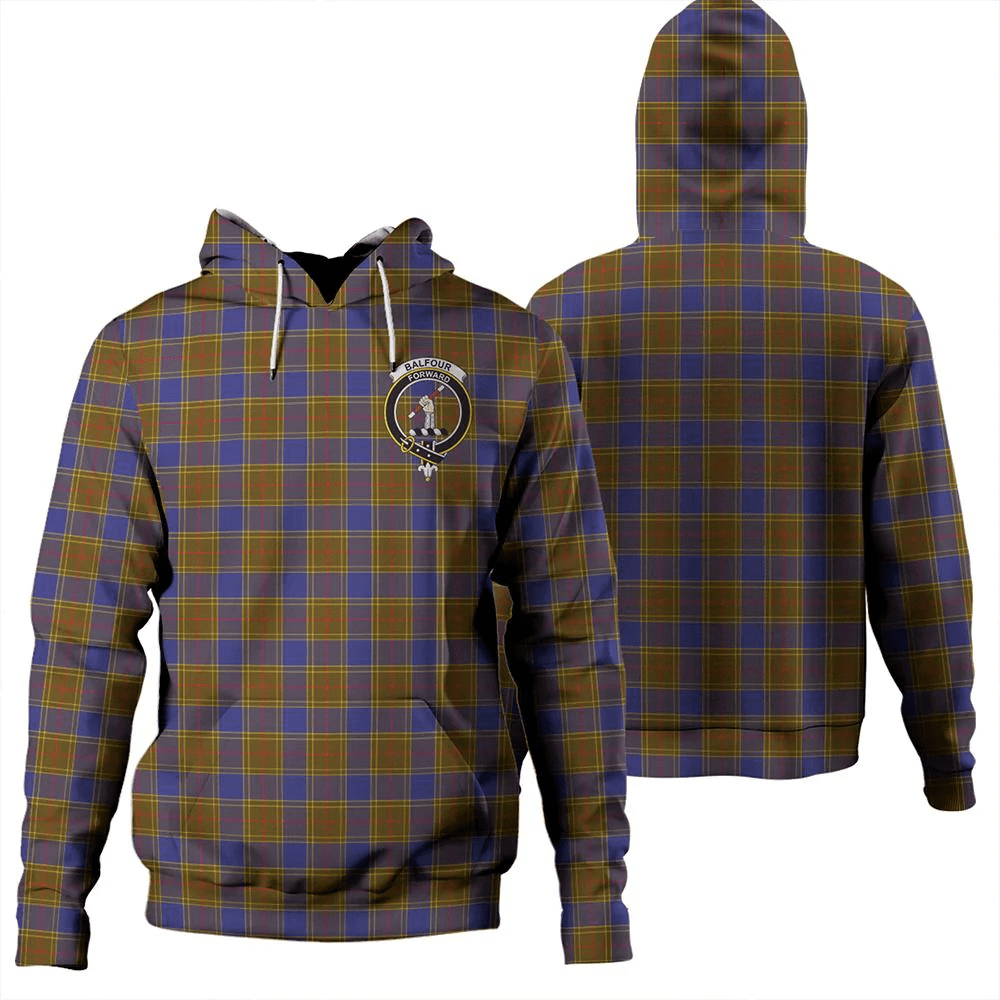 Clan Balfour Modern Tartan Hoodie Crest LR6WECTD-1 Balfour Modern Tartan Hoodies