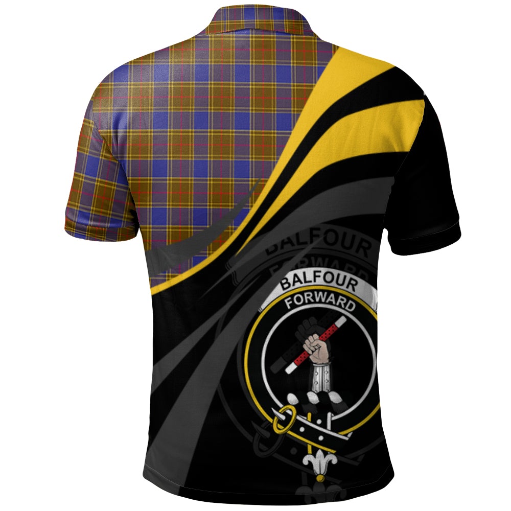 Clan Balfour Modern Tartan Polo Shirt - Royal Coat Of Arms Style OE45 Balfour Modern Tartan Tartan Polo