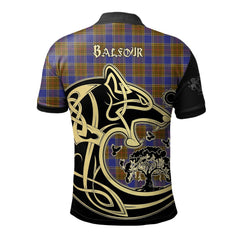 Clan Balfour Modern Tartan Polo Shirt Viking Wolf LO51 Balfour Modern Tartan Tartan Polo