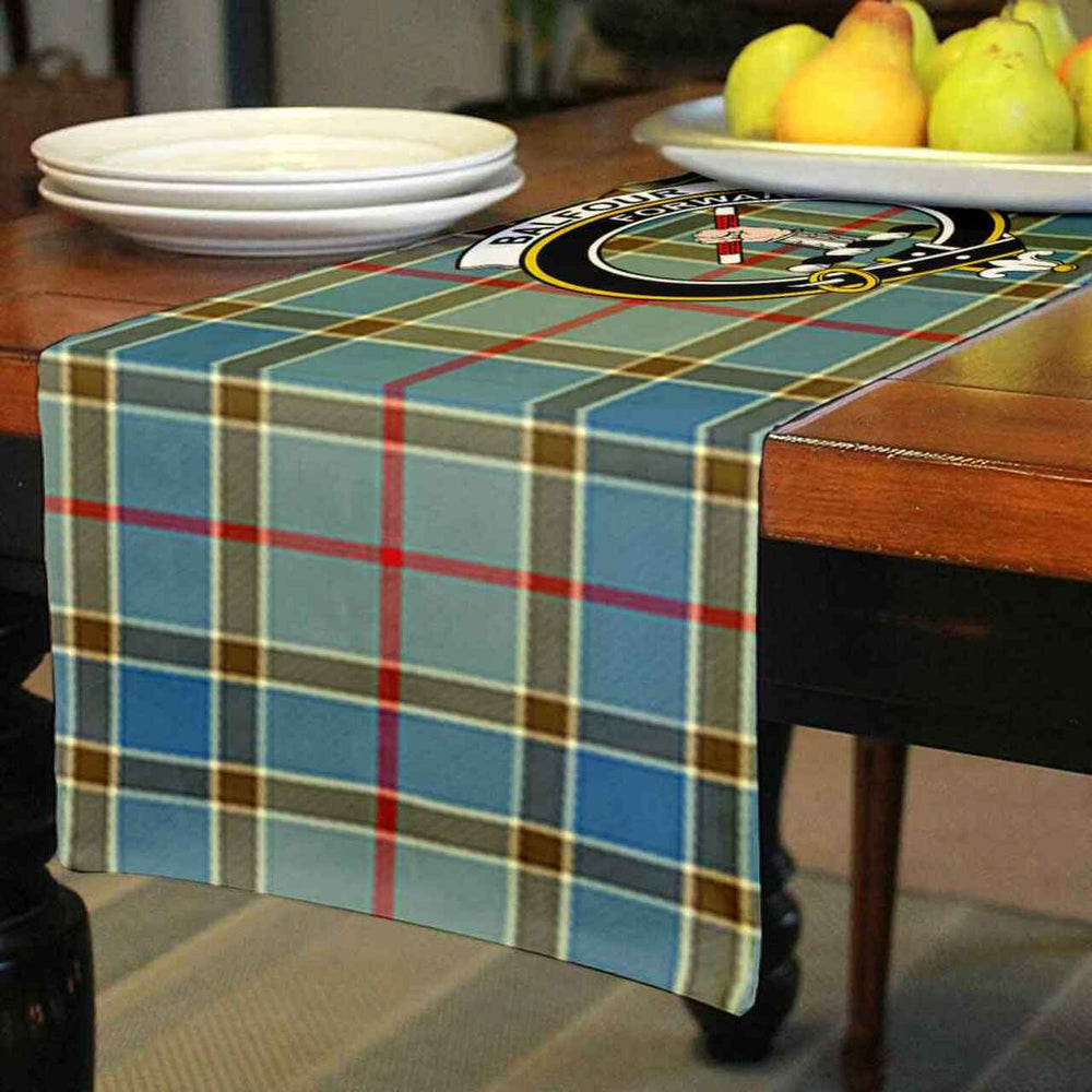 Clan Balfour Tartan Crest Table Runner Cotton YK43 Balfour Tartan Tartan Table Runner
