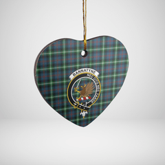 Clan Bannatyne 1 Tartan Crest Heart Ceramic Ornament WU83 Bannatyne 1 Tartan Tartan Christmas