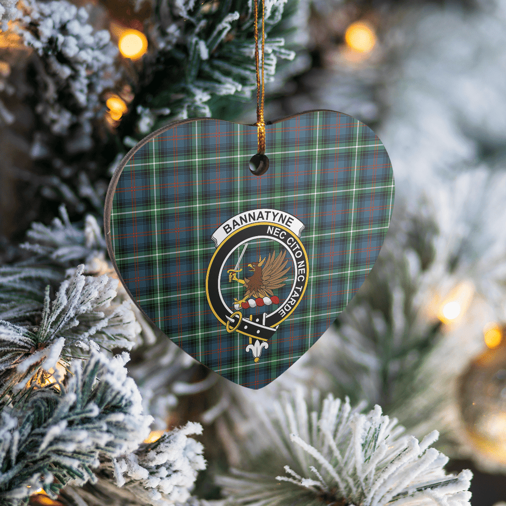 Clan Bannatyne 1 Tartan Crest Heart Ceramic Ornament WU83 Bannatyne 1 Tartan Tartan Christmas