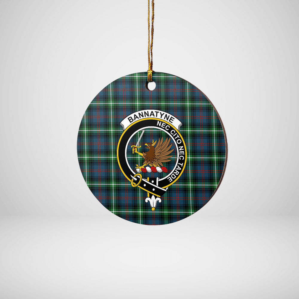 Clan Bannatyne 1 Tartan Crest Round Ceramic Ornament KT19 Bannatyne 1 Tartan Tartan Christmas
