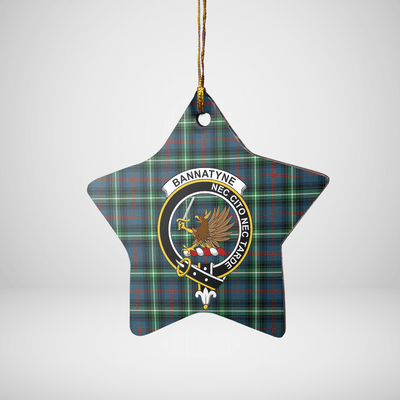 Clan Bannatyne 1 Tartan Crest Star Ceramic Ornament