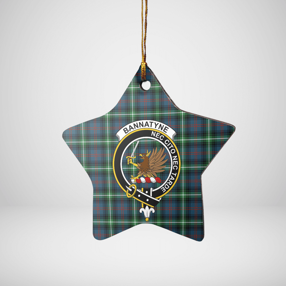 Clan Bannatyne 1 Tartan Crest Star Ceramic Ornament AC89 Bannatyne 1 Tartan Tartan Christmas