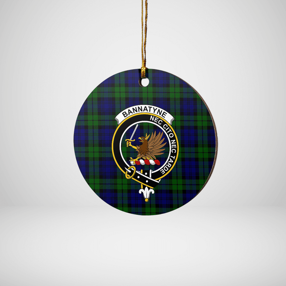 Clan Bannatyne 2 Tartan Crest Round Ceramic Ornament KM98 Bannatyne 2 Tartan Tartan Christmas