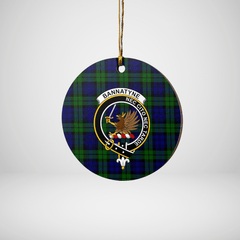 Clan Bannatyne 2 Tartan Crest Round Ceramic Ornament KM98 Bannatyne 2 Tartan Tartan Christmas