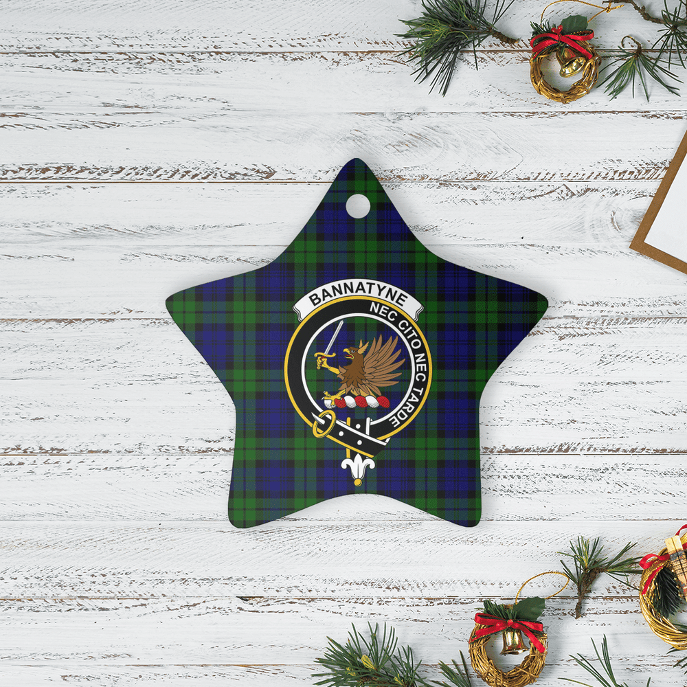Clan Bannatyne 2 Tartan Crest Star Ceramic Ornament MZ40 Bannatyne 2 Tartan Tartan Christmas
