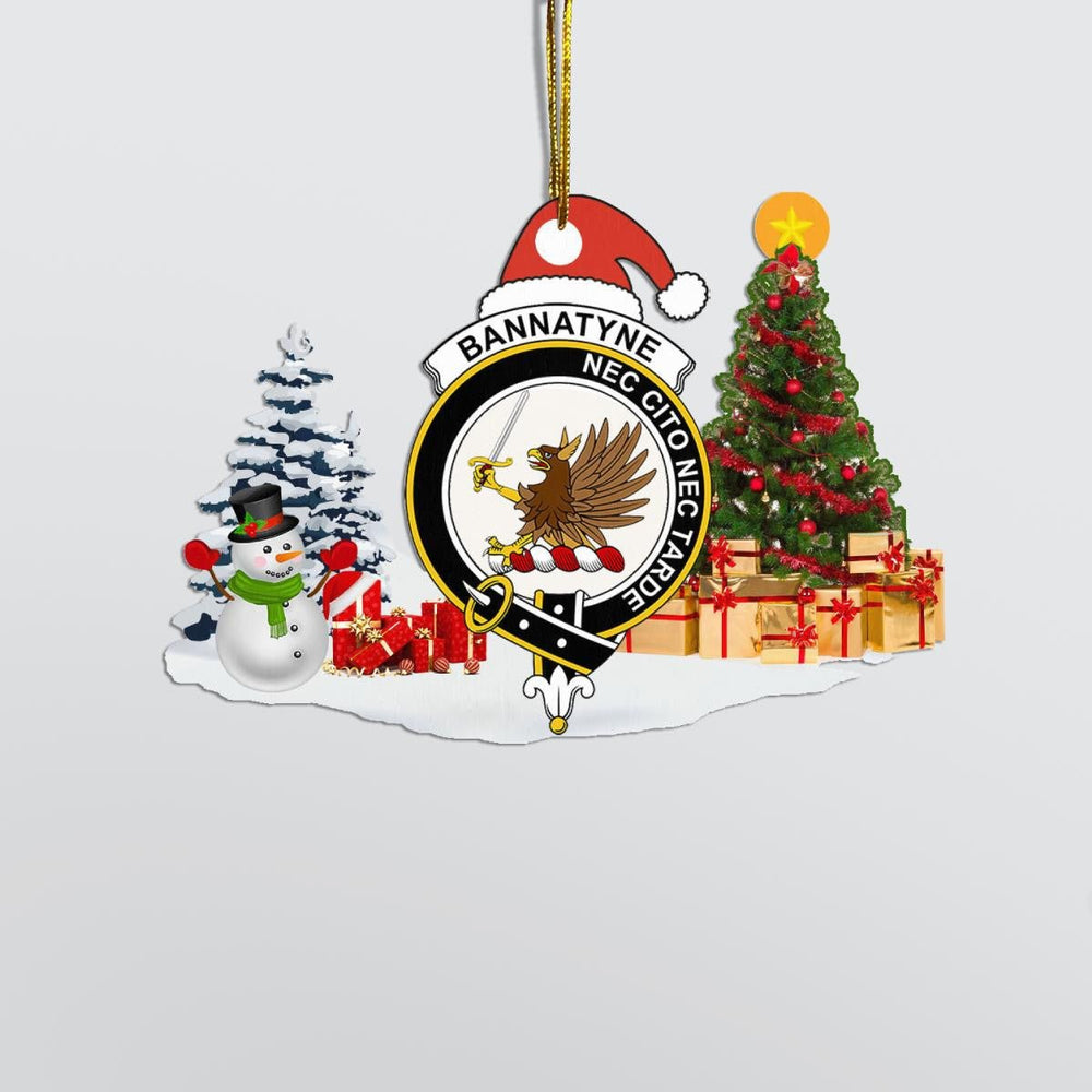 Clan Bannatyne Crest Tartan Acrylic Christmas Ornament PL31 Bannatyne Tartan Tartan Christmas