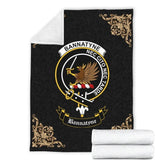Clan Bannatyne Crest Tartan Premium Blanket Black YW99 Clan Bannatyne Tartan Today