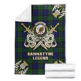Clan Bannatyne Tartan Gold Courage Symbol Blanket AS97 Clan Bannatyne Tartan Today