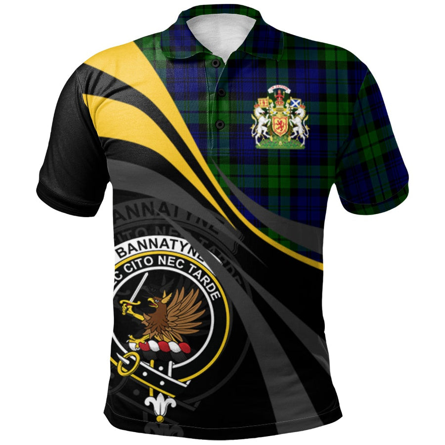 Clan Bannatyne Tartan Polo Shirt - Royal Coat Of Arms Style GD86 Bannatyne Tartan Tartan Polo