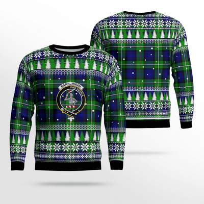 Clan Bannerman Crest Tartan Christmas Ugly Sweater